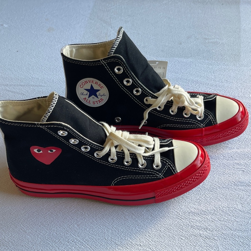 Converse Black and Red High-Tops x Comme Des Garcon